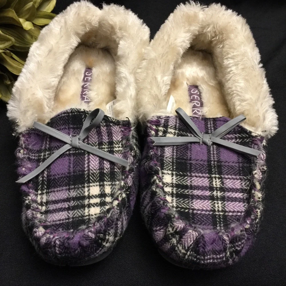Sierra Purple/Black-Moccasins, Size:5-6‎ Youth